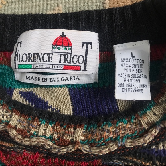 SOLD - Florence Tricot Coogie Style 3D Knit Textured Sweater Size Large - Biggie - Picture 4 of 16